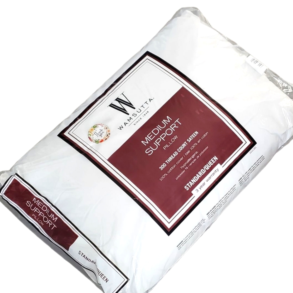 Brand New Authentic Wamsutta Medium Support 1 Pillow - White. Standard/Queen.